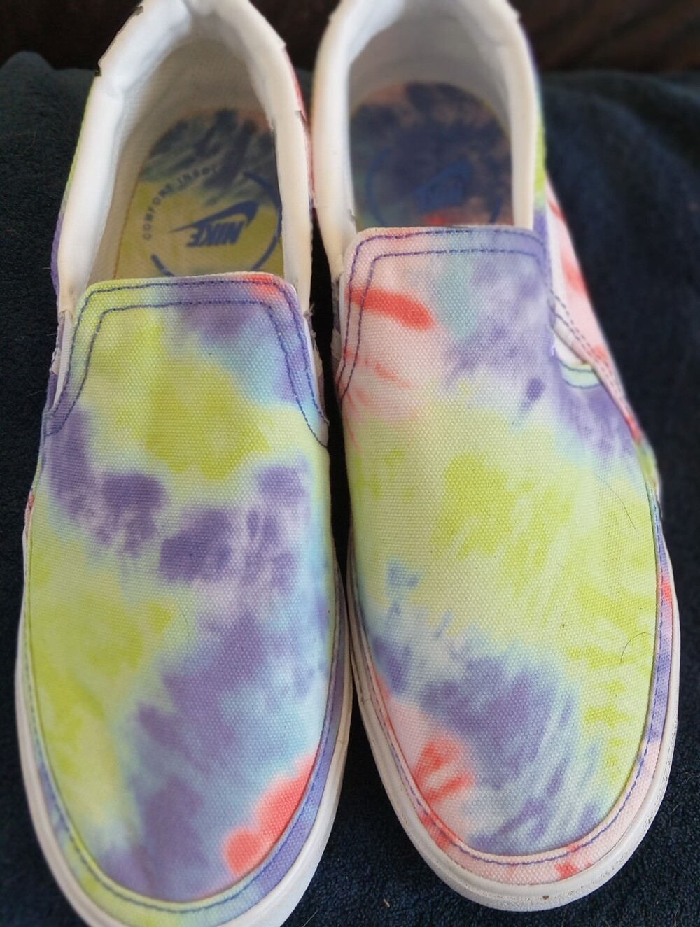 Nike Court Legacy Slip-On Tie-Dye Canvas Sneakers - Women's SZ 9